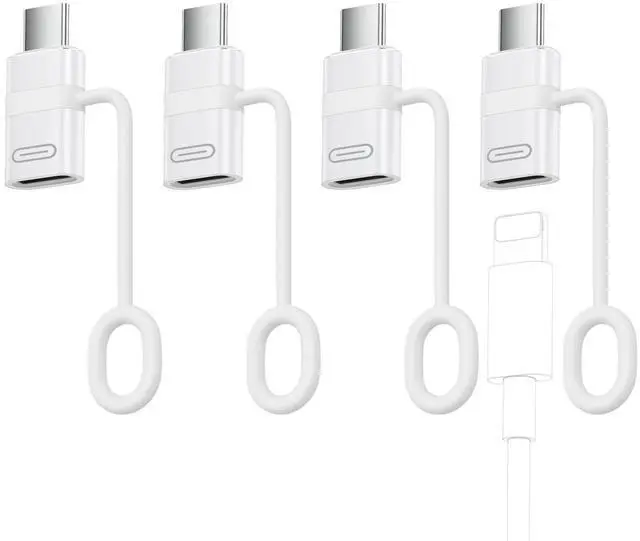 Main image of 60W Lightning to USB C Adapter for iPhone 17 Air 16 15 Pro Max Plus, iPad Pro/Air, Galaxy S25 S24, 4 Pack USB-C to Lightning Adapter with PD Fast Charging, Not for Headphone/OTG, White