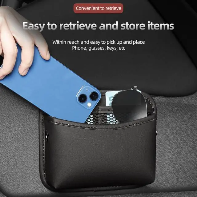 Alt view image 2 of 7 - Universal Car Side Pocket Organizer for Car Seat, PU Leather Car Pocket Pouch, Door, Window, Console, Keys Cards Cell Phone Sunglasses Holder for Car, Multifunctional Car Organizer Accessories.