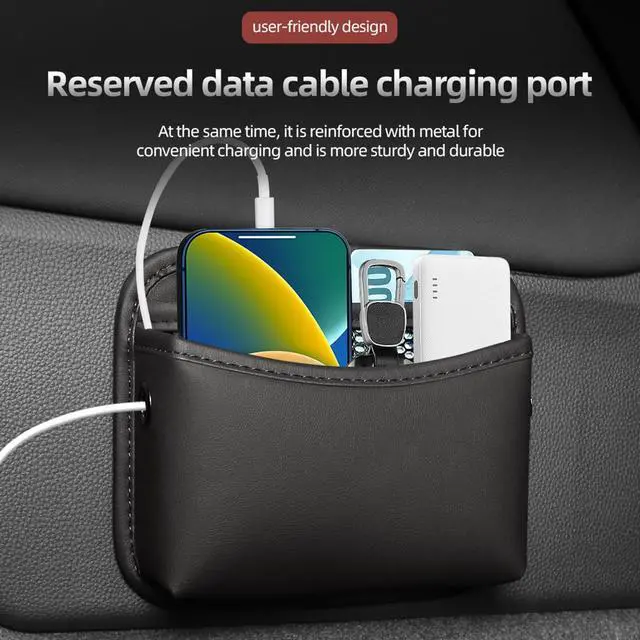 Alt view image 5 of 7 - Universal Car Side Pocket Organizer for Car Seat, PU Leather Car Pocket Pouch, Door, Window, Console, Keys Cards Cell Phone Sunglasses Holder for Car, Multifunctional Car Organizer Accessories.