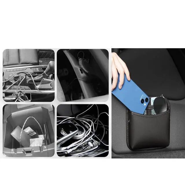 Alt view image 7 of 7 - Universal Car Side Pocket Organizer for Car Seat, PU Leather Car Pocket Pouch, Door, Window, Console, Keys Cards Cell Phone Sunglasses Holder for Car, Multifunctional Car Organizer Accessories.