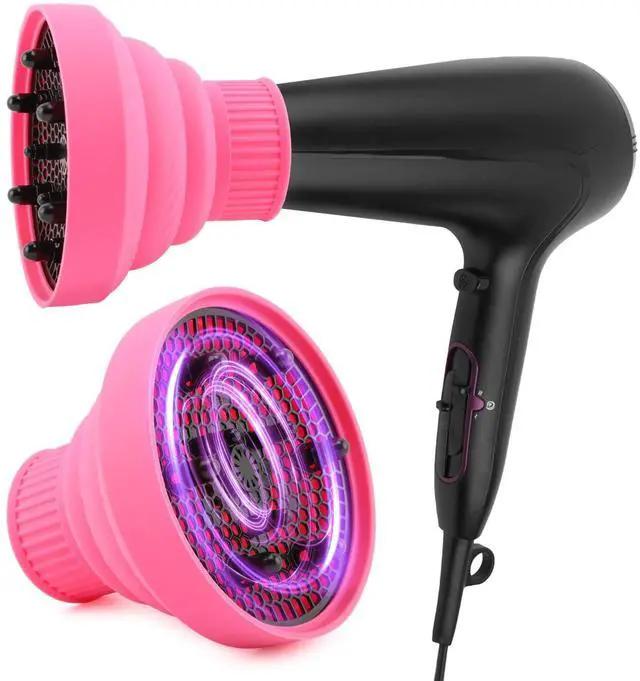 Main image of Silicone Hair Dryer Diffuser Foldable Hair Dryer Diffuser Attachment Profession Blow Dryers Diffusers Diameter D 1.38-1.97inch(COLOR:Pink)