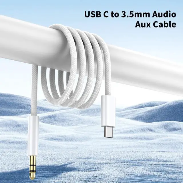 Alt view image 3 of 6 - (2 Pack 4.0ft) Aux to USB C Cable, Aux Cord for iPhone 17/16/15, USB C to 3.5mm Male Audio Jack Cable Compatible for Car/iPhone 16 Plus /16 Pro Max/Samsung Galaxy S23 S22 Note 20/ Pixel 5 XL