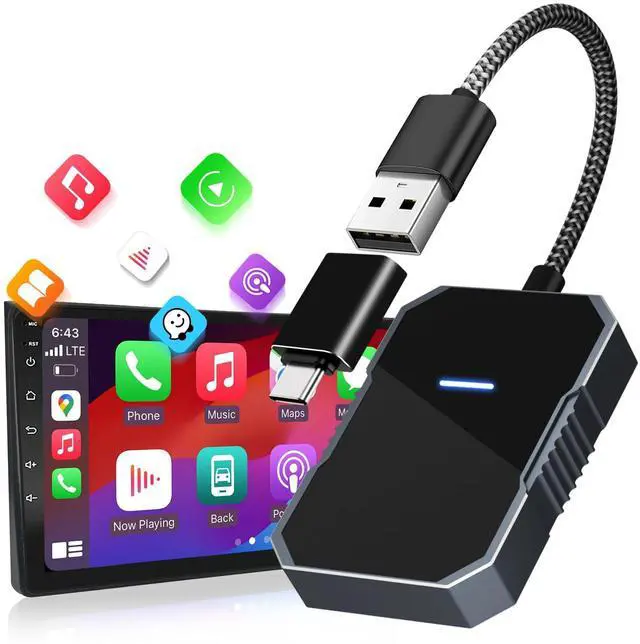 Main image of Limited time 2026 Wireless Carplay Adapter for iPhone Apple carplay Wireless Adapter Converts Wired to Wire-Less C-arplay Dongle Only for iOS 10+ and Cars from 2015+