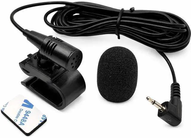 Main image of 2.5mm Microphone Compatible Replacement for Pioneer DMH-series DMH-160BT DMH-1770NEX DMH-241EX DMH-WT8600NEX Car Stereo Receiver Clip-On External Dash Mic for Hands-Free Calls Voice Control 9FT Cable