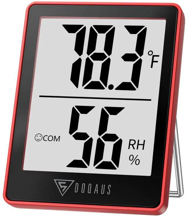Main image of Digital Hygrometer Indoor Thermometer Humidity Gauge Room Thermometer with 5s Fast Refresh Accurate Temperature Humidity Monitor for Home, Bedroom, Baby Room, Office, Greenhouse, Cellar, Red