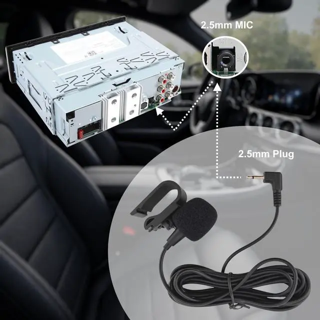 Alt view image 2 of 5 - Microphone 2.5mm Mic Handsfree Dash Car Stereo Receiver Replacement for Pioneer DEH-4500BT DEH-7300BT DEH-80PRS DEH-S31BT DEH-S31BT DEH-S4100BT DEH-S4200BT DEH-S6220BS DEH-X6500BT DEH-X65BT