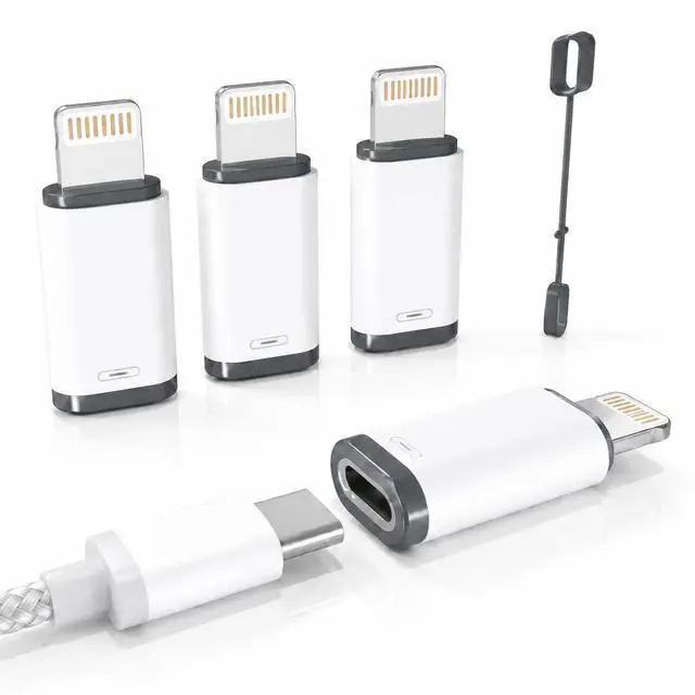 Main image of USB C to Lightning Adapter 5 Pack, USB C Female to Lightning Male Adapter, 27W Fast Charging & Data Sync for iPhone 14 13 12 11 SE, iPad, AirPods, Compact Converter, Not for Audio/OTG
