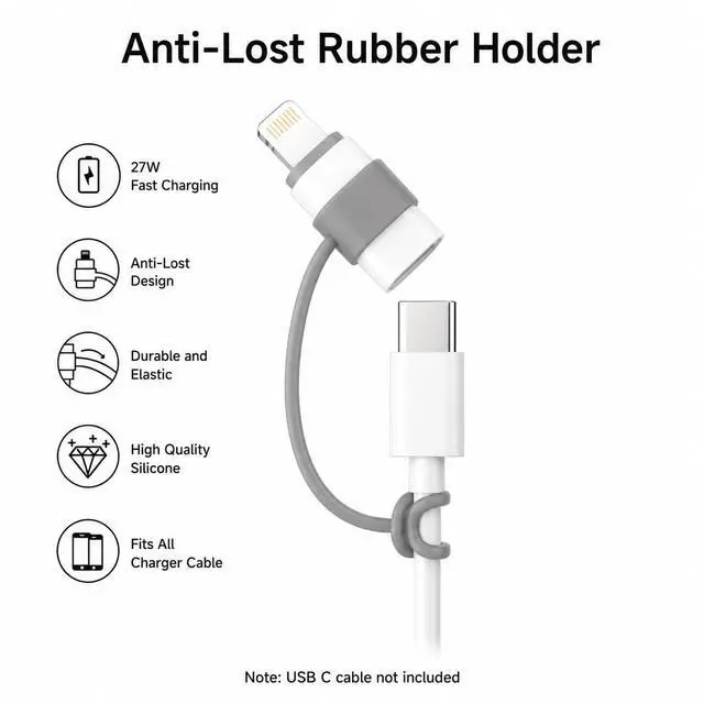 Alt view image 3 of 4 - USB C to Lightning Adapter 5 Pack, USB C Female to Lightning Male Adapter, 27W Fast Charging & Data Sync for iPhone 14 13 12 11 SE, iPad, AirPods, Compact Converter, Not for Audio/OTG