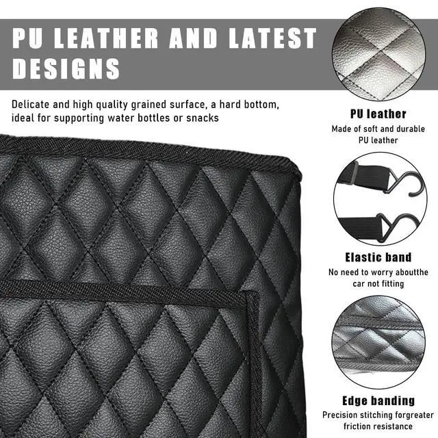 Alt view image 4 of 6 - Car Purse Holder Between Seats, Leather Handbag Organizer Large Capacity Pocket for Console Front Seats, Universal Vehicle Interior Storage Bag Backseat Barrier for Kids Pet