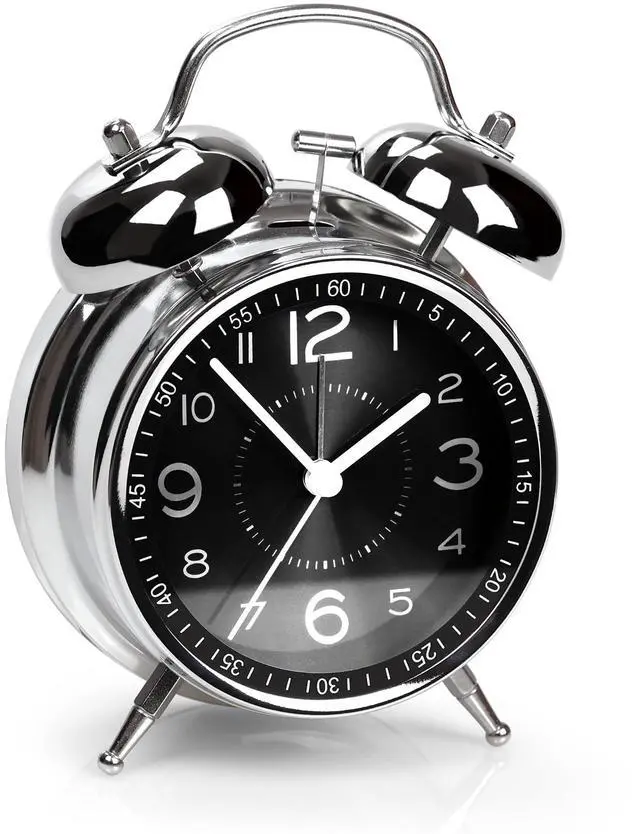 Main image of Super Loud Alarm Clock for Heavy Sleepers Adults,Twin Bell Retro 4 Inch Silent Non-Ticking Quartz with Backlight, Metal dial, Alarm Clocks for Bedrooms Bedside (Black)
