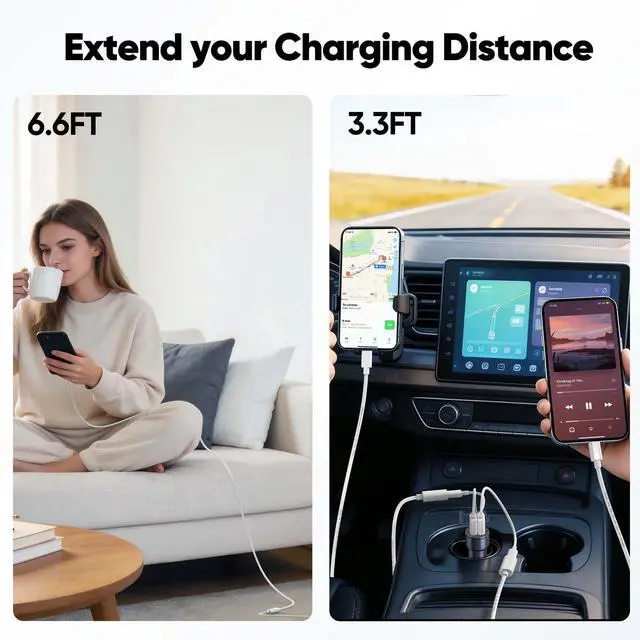 Alt view image 2 of 7 - USB C Extension Cable 6.6FT for Power Charging, White Waterproof USBC Male to Female Extender Cord 45W Charging Compatible with Ring USBC Solar Panel,Security Camera,Mag-Safe Charger,Phone
