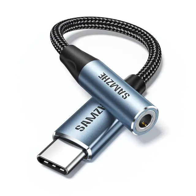 Main image of USB C to 3.5mm Audio Adapter Type C to Headphone Aux Jack Dongle 24bit/96kHz HiFi DAC Cable Cord Compatible with iPhone 17 16 Pro Max/16 Plus, iPad, Galaxy S25 S24 Ultra, Pixel 10 Grey