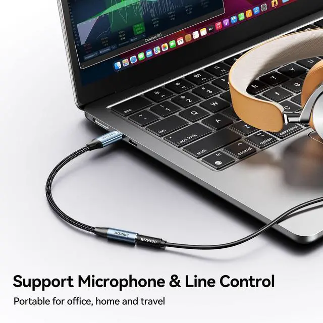 Alt view image 4 of 7 - USB C to 3.5mm Audio Adapter Type C to Headphone Aux Jack Dongle 24bit/96kHz HiFi DAC Cable Cord Compatible with iPhone 17 16 Pro Max/16 Plus, iPad, Galaxy S25 S24 Ultra, Pixel 10 Grey