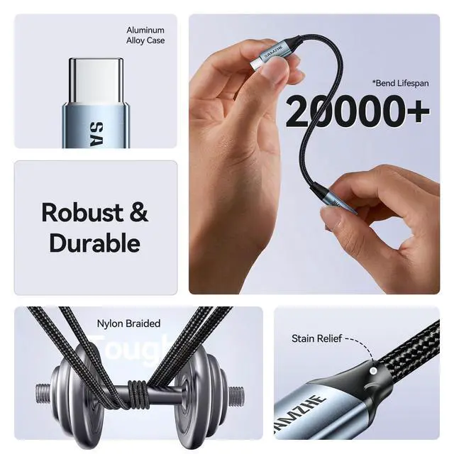 Alt view image 6 of 7 - USB C to 3.5mm Audio Adapter Type C to Headphone Aux Jack Dongle 24bit/96kHz HiFi DAC Cable Cord Compatible with iPhone 17 16 Pro Max/16 Plus, iPad, Galaxy S25 S24 Ultra, Pixel 10 Grey