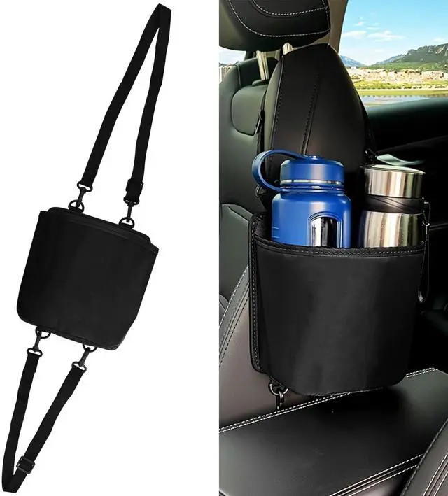 Main image of Car Cup Holder Expander for Car Seat Side, Multifunctional Hanging Storage Bag for Water Bottle Cup and Drink at Back Seat, Large Waterproof Oxford Cloth Hanging Cup Holder Organizer Tray