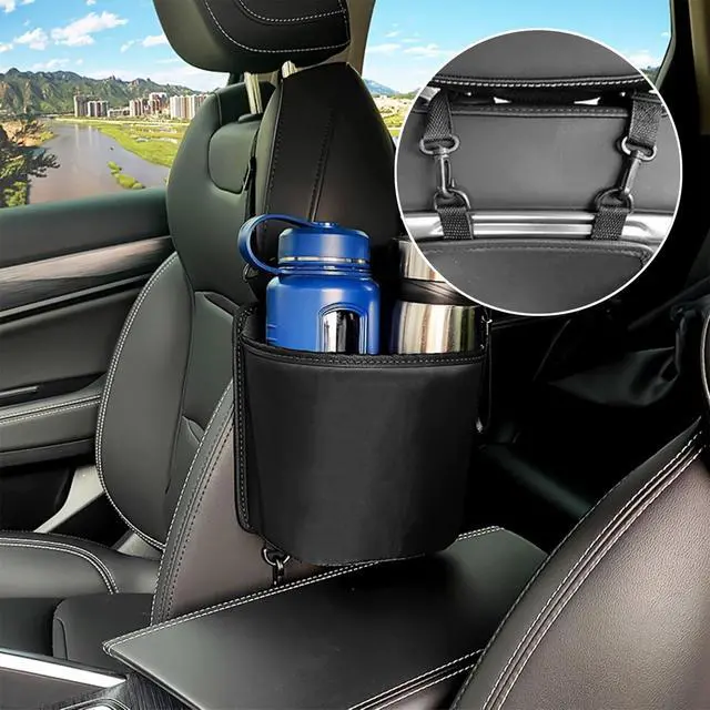 Alt view image 6 of 6 - Car Cup Holder Expander for Car Seat Side, Multifunctional Hanging Storage Bag for Water Bottle Cup and Drink at Back Seat, Large Waterproof Oxford Cloth Hanging Cup Holder Organizer Tray
