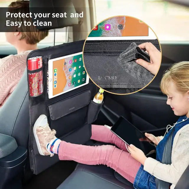 Alt view image 3 of 7 - Car Backseat Organizer with Touch Screen Tablet Holder, Black