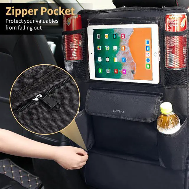Alt view image 4 of 7 - Car Backseat Organizer with Touch Screen Tablet Holder, Black