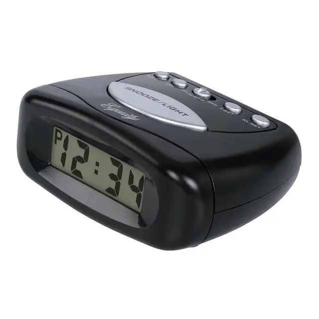 Alt view image 2 of 6 - Equity 31003 LCD Snooze Alarm Clock, Black