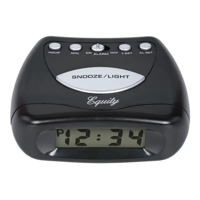 Alt view image 3 of 6 - Equity 31003 LCD Snooze Alarm Clock, Black