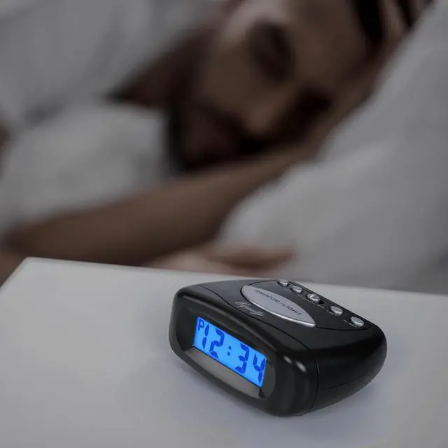Alt view image 6 of 6 - Equity 31003 LCD Snooze Alarm Clock, Black