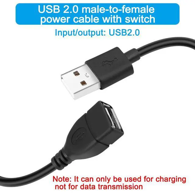 Alt view image 2 of 6 - USB Extension Cable 4 Pcs 5V Male to Female Extender with Switch Suitable for 5V USB Fan, LED Strip, Desk Lamp, Driving Recorder LED Strip