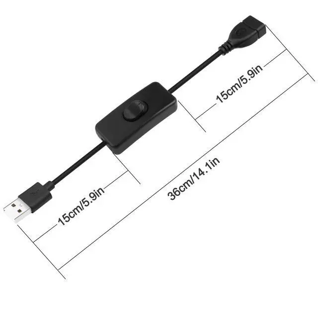 Alt view image 5 of 6 - USB Extension Cable 4 Pcs 5V Male to Female Extender with Switch Suitable for 5V USB Fan, LED Strip, Desk Lamp, Driving Recorder LED Strip