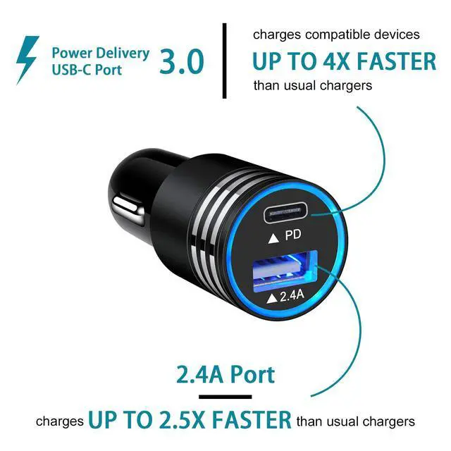 Alt view image 2 of 6 - Car Charger Fast Charge 30W USB C Car Adapter,Type C to C Cable for Google Pixel 10a 10 Pro XL/Fold 9 Pro,8a 8 7a 7 6a 6 5 4a 3a 4 3 2 XL,Samsung Galaxy S26 Ultra S25 A17 S24 S23 S22 S21 S20 A12 A32