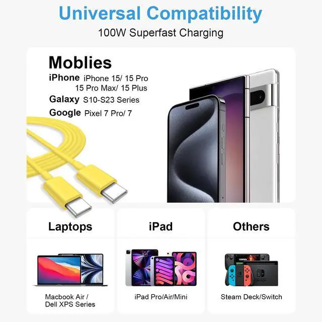 Alt view image 2 of 7 - USB A to USB C Cable for iPhone 16 15 Car Charger Carplay Cable, 2Pack 5FT Type A to Type C Charger Cable Compatible with iPhone 16E 16 15 Pro Plus Pro Max, iPad Pro 12.9/13 11,iPad Air 5/4 Gen