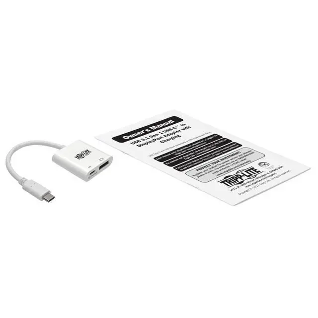Alt view image 5 of 7 - USB-C to DisplayPort Adapter Cable, USB C to DP Converter Cable with Equalizer, 8K UHD, HDR, PD Charging 60W, 6in, White (U444-06N-DP8WC)