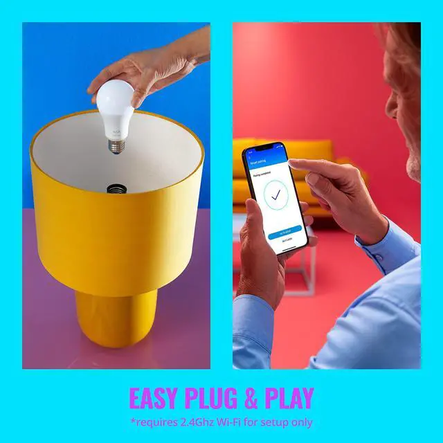 Alt view image 3 of 7 - 40W B12 Smart Candle-shape, E12 base, Full Color, Dimmable, 1-Pack, Indoor, Connect to Wi-Fi, Control Voice or App + Activate with Motion, Matter Compatible