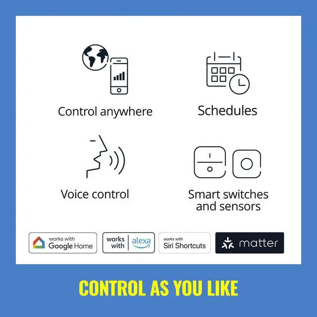 Alt view image 6 of 7 - 40W B12 Smart Candle-shape, E12 base, Full Color, Dimmable, 1-Pack, Indoor, Connect to Wi-Fi, Control Voice or App + Activate with Motion, Matter Compatible
