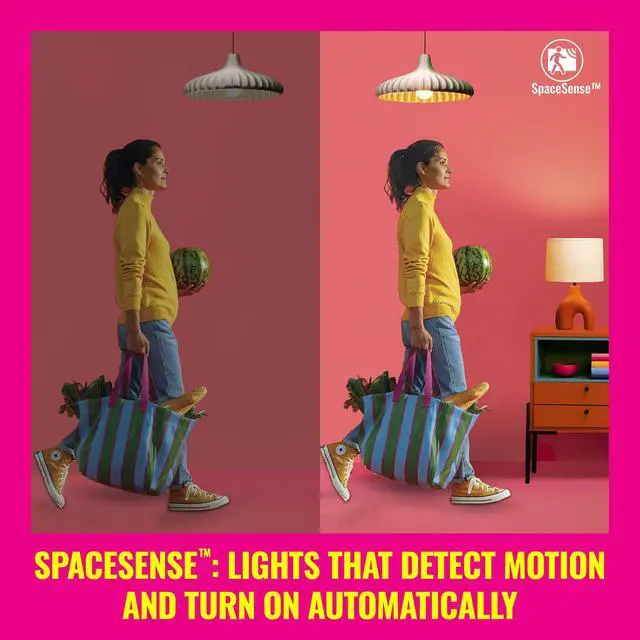 Alt view image 7 of 7 - 40W B12 Smart Candle-shape, E12 base, Full Color, Dimmable, 1-Pack, Indoor, Connect to Wi-Fi, Control Voice or App + Activate with Motion, Matter Compatible