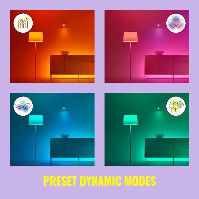 Alt view image 4 of 7 - 40W B12 Smart Candle-shape, E12 base, Full Color, Dimmable, 1-Pack, Indoor, Connect to Wi-Fi, Control Voice or App + Activate with Motion, Matter Compatible