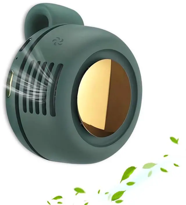 Main image of Portable Silent Mini Bladeless Fan Clip on, Portable Silent Mini Bladeless Electric Fan, For Outdoor & Travel & Office, Travel Accessories, Gift, Adjustable 3-Speed (Type-c, Green)
