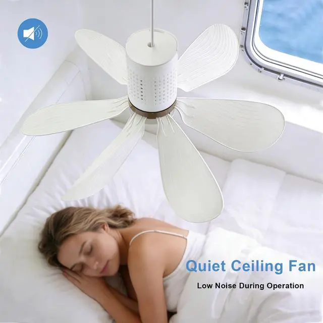 Alt view image 2 of 6 - Portable USB Powered Ceiling Fan Small 5V DC Ceiling Fan, Quiet Hanging Canopy Fan for Cruising Camping Bed Dormitory RV Tent Camping Gazebo Home Room