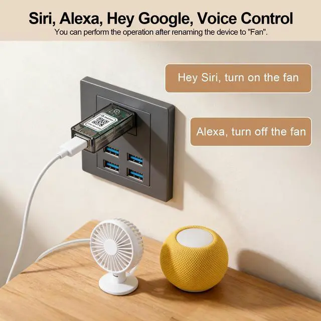 Alt view image 3 of 6 - Matter Smart USB Plug/Switch, Compatible with Alexa, Siri, Hey Google, Apple Homekit, Matter over WiFi