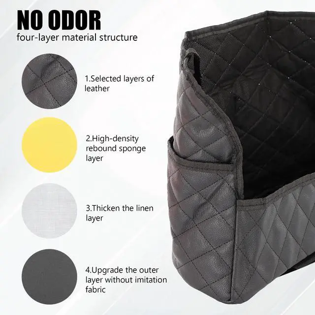 Alt view image 3 of 7 - Car Purse Holder Between Seats, Large Capacity Purse Holder for Car, Storage Bag for Backseat Pet Kid Barrier, Universal for SUV, Truck, RV (Black)