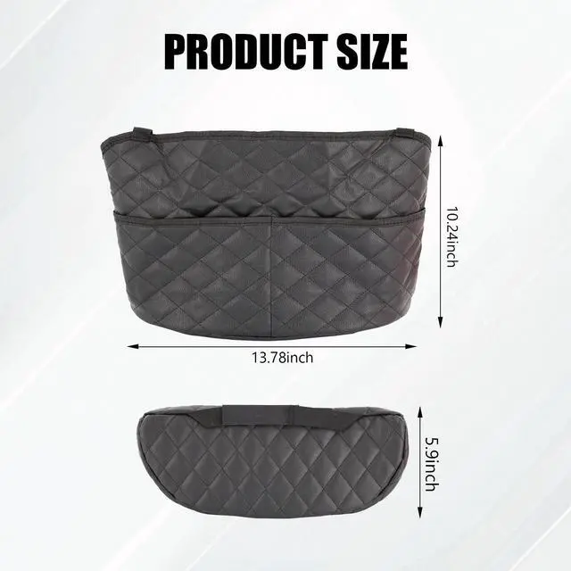 Alt view image 2 of 7 - Car Purse Holder Between Seats, Large Capacity Purse Holder for Car, Storage Bag for Backseat Pet Kid Barrier, Universal for SUV, Truck, RV (Black)