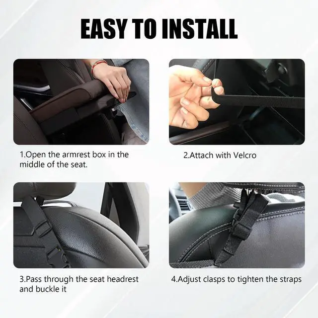 Alt view image 4 of 7 - Car Purse Holder Between Seats, Large Capacity Purse Holder for Car, Storage Bag for Backseat Pet Kid Barrier, Universal for SUV, Truck, RV (Black)
