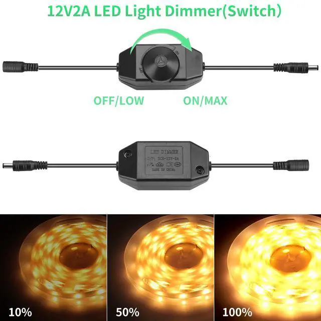 Alt view image 3 of 7 - 12V 2A Power Supply Class 2 UL Listed with LED Dimmer Switch,24W 100-240V AC/DC 12Volt 2Amp 1.5A 1A Adapter Power Supply with 5.5mm x 2.1 DC Jack Connector for LED Strip Light & Other Device