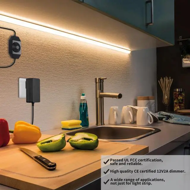 Alt view image 7 of 7 - 12V 2A Power Supply Class 2 UL Listed with LED Dimmer Switch,24W 100-240V AC/DC 12Volt 2Amp 1.5A 1A Adapter Power Supply with 5.5mm x 2.1 DC Jack Connector for LED Strip Light & Other Device