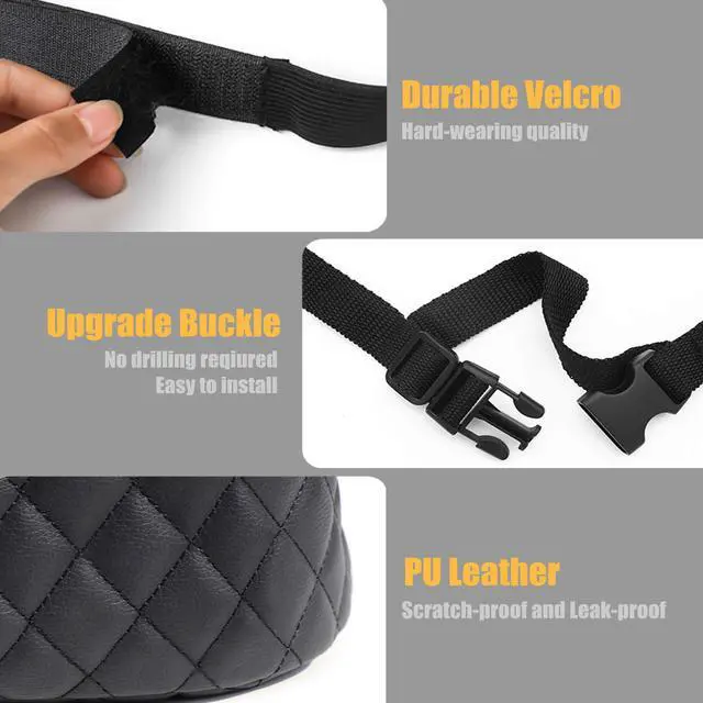Alt view image 3 of 7 - Car Net Pocket Handbag Holder, PU Leather Handbag Holder for Car,Car Handbag and Purse Holder,Car Net Handbag Holder,Car Storage for Purse & Pocket for Smaller Items