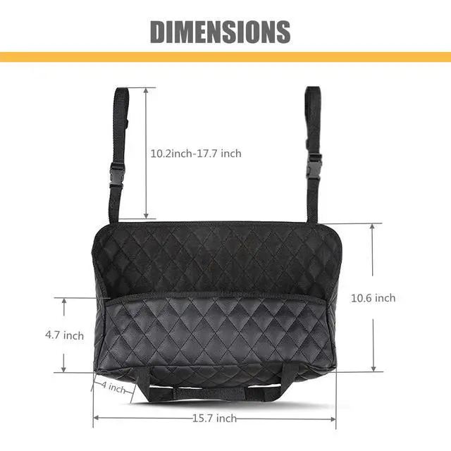 Alt view image 5 of 7 - Car Net Pocket Handbag Holder, PU Leather Handbag Holder for Car,Car Handbag and Purse Holder,Car Net Handbag Holder,Car Storage for Purse & Pocket for Smaller Items