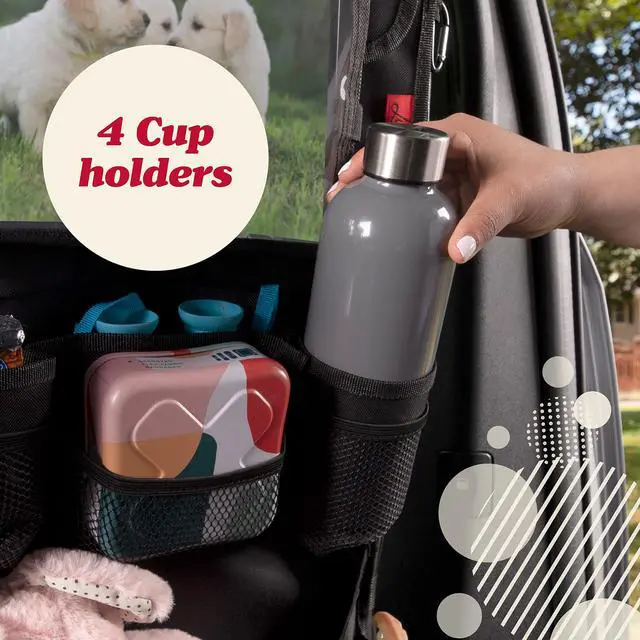 Alt view image 7 of 7 - Heavy Duty Back Seat Car Organizer Extra Large for Powerful Protection, Sag Proof & Reinforced Corners, Protects iPad & Backseat, 12 Versatile Car Seat Organizer Storage Compartments, (Red)