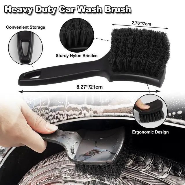 Alt view image 4 of 6 - 7Pcs Car Wheel Brush kit, Tire Brush, Wheel Cleaner Brush, Soft-bristled Rim Cleaner Brush, Tire Shine Applicator Pad, Car Detailing Brushes, Wheel Brushes for Cleaning Wheels,Tires