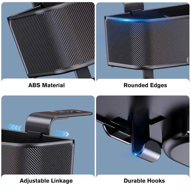 Alt view image 7 of 7 - Car Headrest Cup Holder for Back Seat Organizer for Multi-Hanging Snack Storage Box with Strong Hooks for Kids and Uber Backseat Passengers Share Rid for Travel Accessories