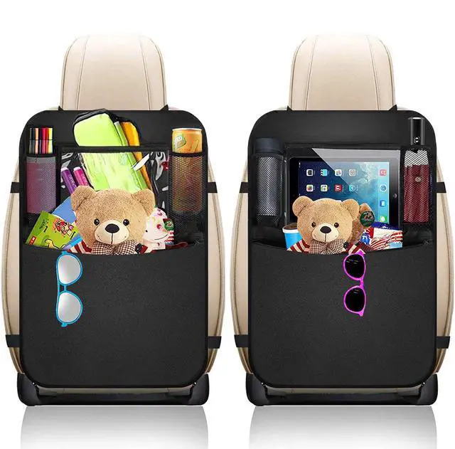 Main image of Premium Backseat Organizer for Kids 2 Pack, Heavy Duty Waterproof and Stain Resistant Kick Mats Back Seat Protector, Durable Backseat Car Organizer with Tablet Holder+Storage Pockets