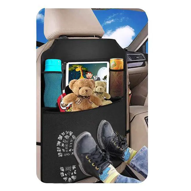 Alt view image 2 of 6 - Premium Backseat Organizer for Kids 2 Pack, Heavy Duty Waterproof and Stain Resistant Kick Mats Back Seat Protector, Durable Backseat Car Organizer with Tablet Holder+Storage Pockets