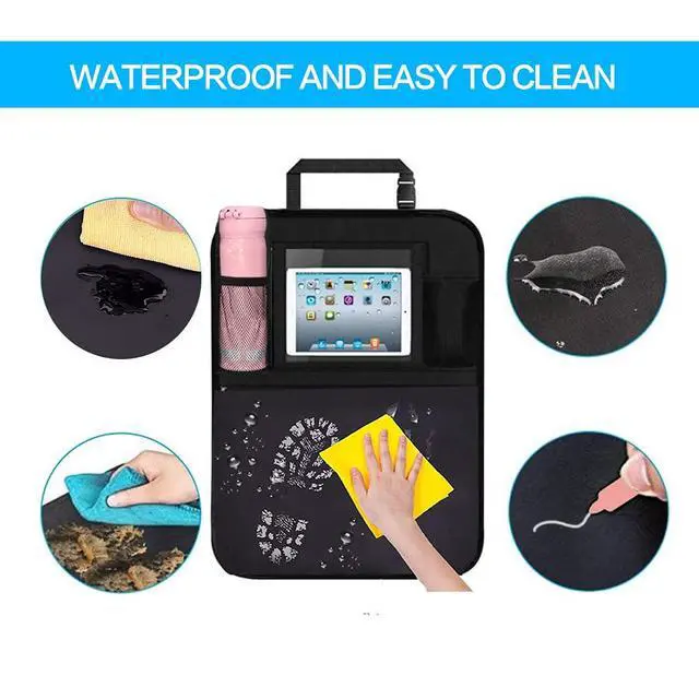 Alt view image 3 of 6 - Premium Backseat Organizer for Kids 2 Pack, Heavy Duty Waterproof and Stain Resistant Kick Mats Back Seat Protector, Durable Backseat Car Organizer with Tablet Holder+Storage Pockets